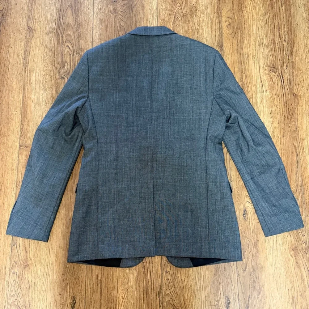 Theory‎ Wellar Charde Mens 42R Gray Glen Plaid Wool 2-Button Blazer Sport Coat